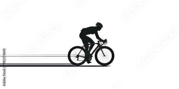 Obraz A man is riding a bicycle on a white background