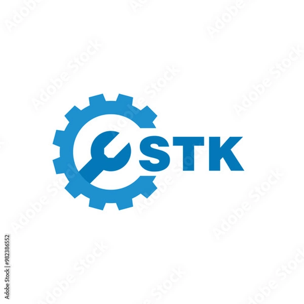 Fototapeta STK letter logo design on white background. STK logo. STK creative initials letter Monogram logo icon concept. STK letter design