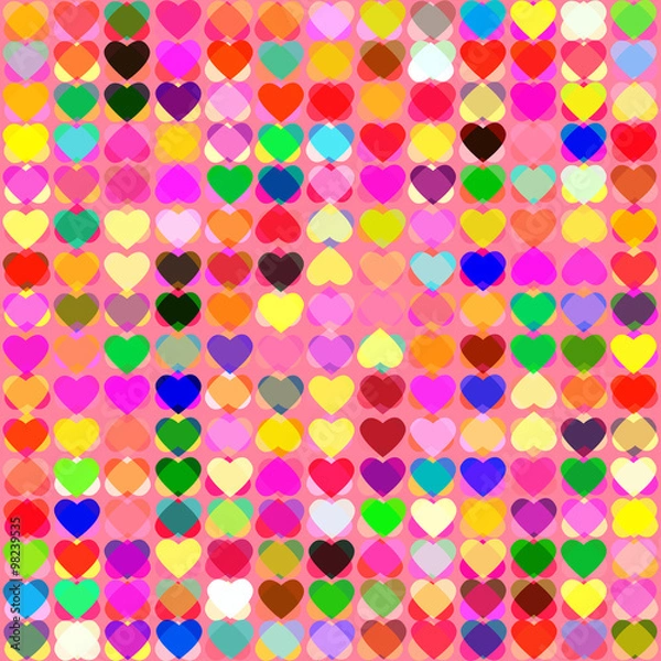 Fototapeta Valentine's seamless pattern with hearts