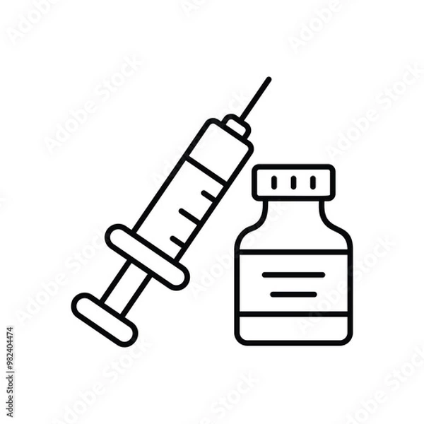 Obraz Injection Vial vector icon stock illustration