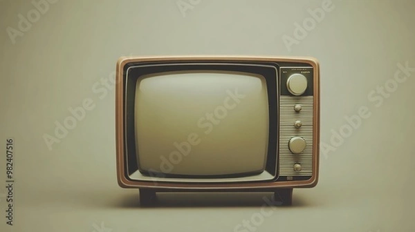 Obraz A vintage television with a blank screen.