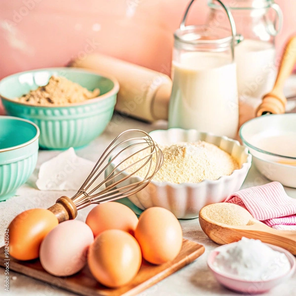 Obraz a table with confectionery and food