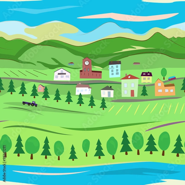 Fototapeta Landscape seamless texture