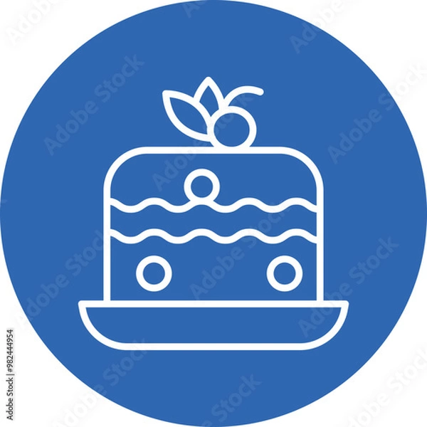 Fototapeta Cake line circle icon