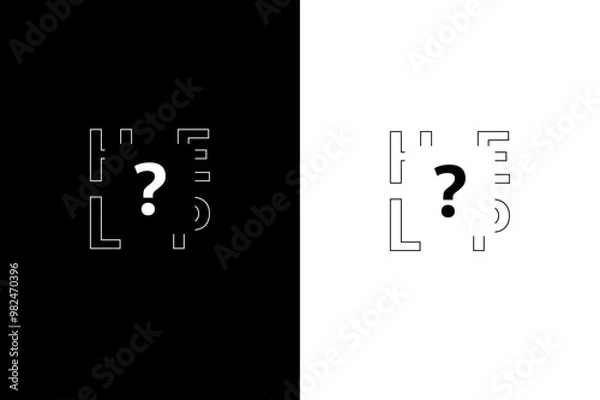 Obraz help logo and question mark