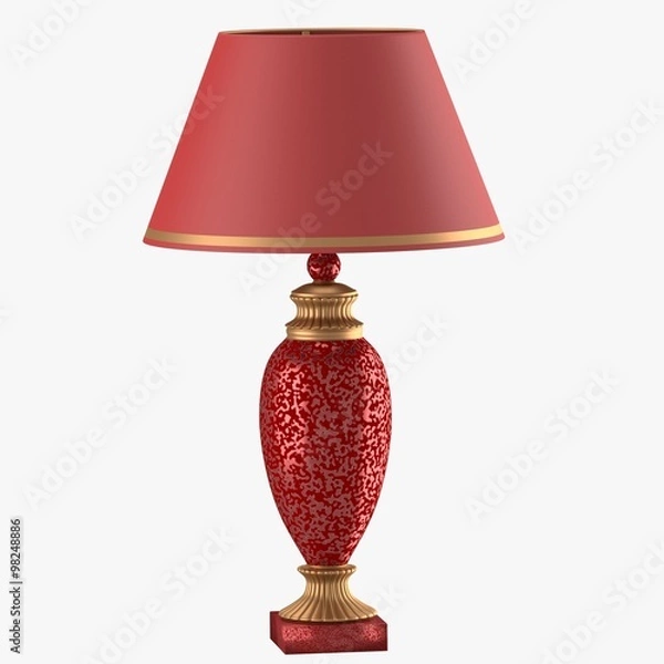Fototapeta Old-style lamp with red dome