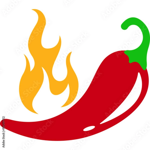 Obraz Spicy Chili With Flame