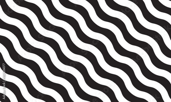 Fototapeta Wave lines pattern background seamless vector as zigzag stroke texture , undulate squiggle simple backdrop stripes element repeated image clip art. vector illustration. EPS 10