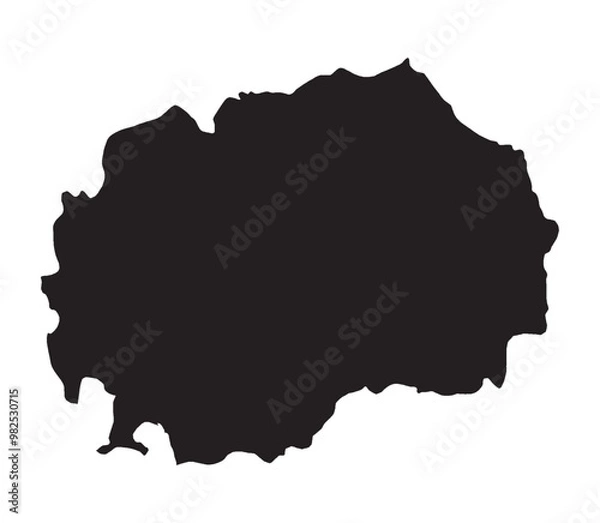 Obraz North Macedonia Silhouette Map