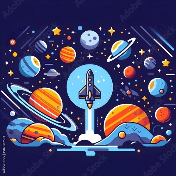 Fototapeta Flat Design Space Exploration
