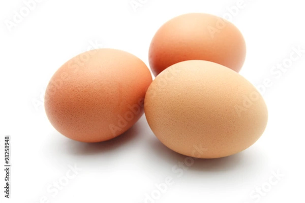 Obraz Trzy jajka na białym tle