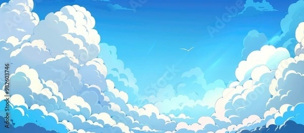 Fototapeta Blue Sky With White Cloud Beautiful Sky Background And Wallpaper Clear Day And Good Weather In The Morning