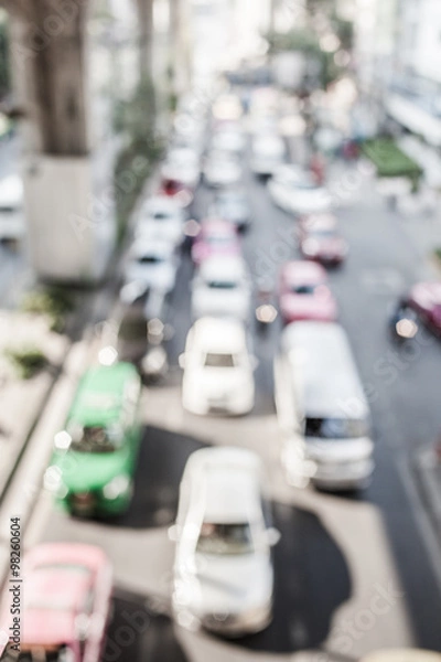 Obraz Blurred traffic jam background
