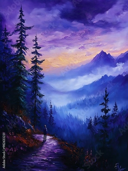 Obraz Serene Mountain Path at Twilight