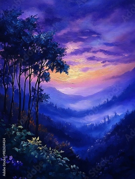 Obraz Serene Mountain Landscape at Twilight