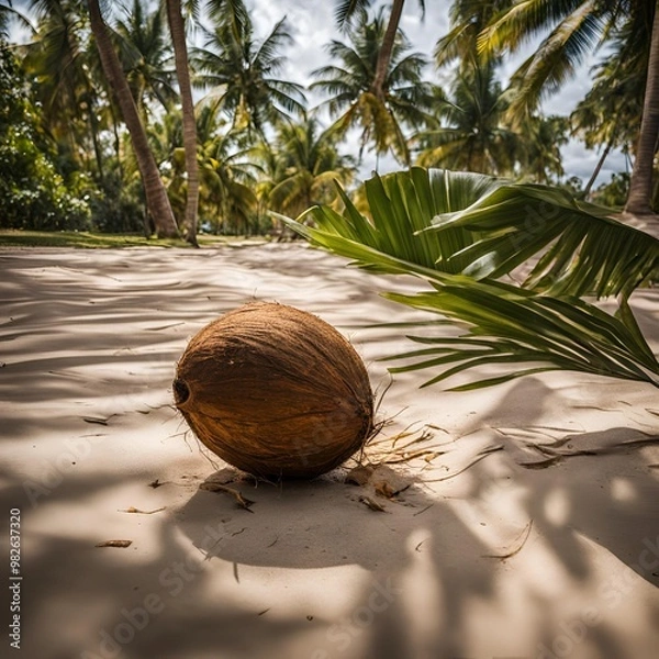 Fototapeta coconut on the beach