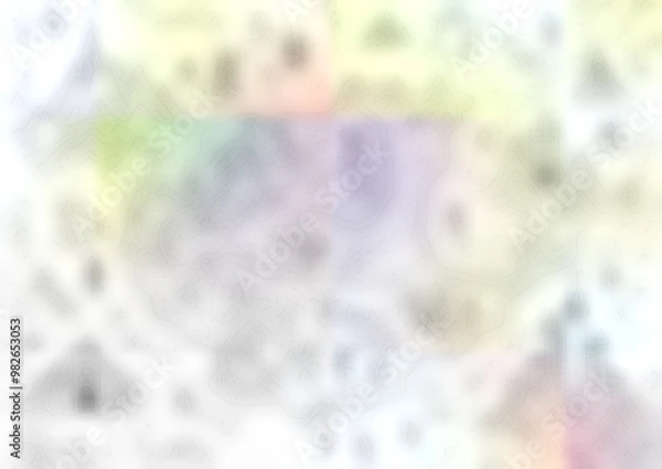 Fototapeta The old map is a retro graphic with a black and white sketch illustration in modern style