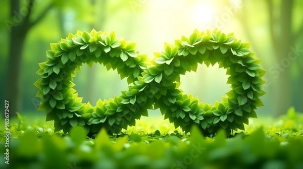 Obraz Infinity Symbol Made of Green Leaves
