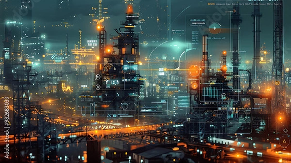 Fototapeta holographic factory