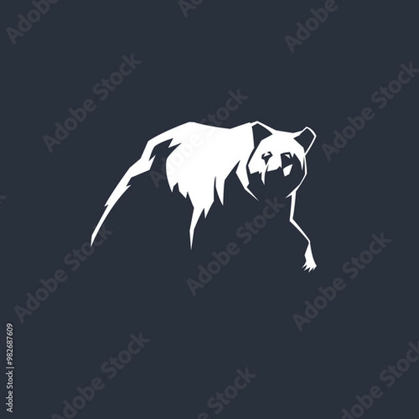 Obraz Walking Bear Silhouette