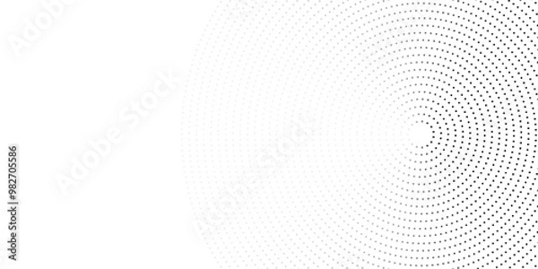 Fototapeta Black on white Abstract halftone circle background. futuristic technology banner design