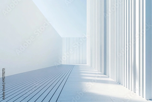 Obraz 3D rendering white space architecture minimalist background
