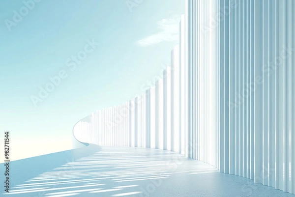 Obraz 3D rendering white space architecture minimalist background