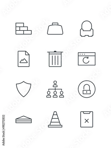 Fototapeta Set of icons for web and mobile, set of icons for web design, vector illustration