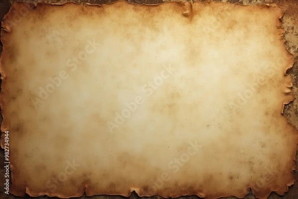 Obraz Aged Parchment Paper with Burned Edges