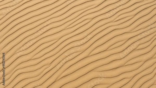 Fototapeta Top View of Sand Texture with Soft Waves on a Sandy Beach
