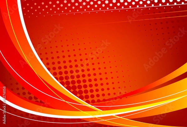 Obraz Red abstract background. Wavy lines on a red background