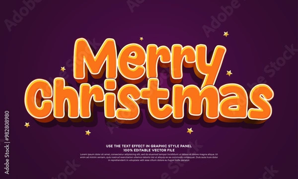 Obraz Editable Merry Christmas vector text effect