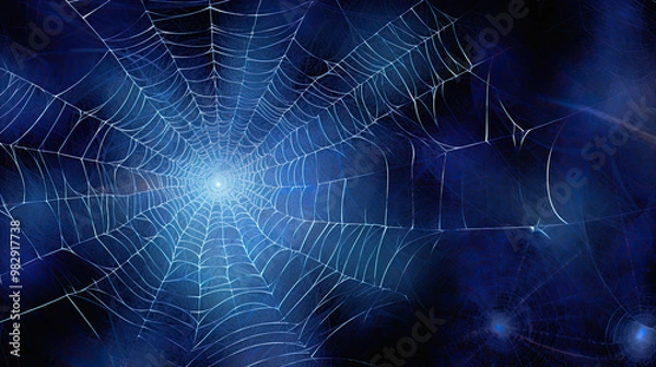 Fototapeta blue spider webs illustration or blue cobwebs illustration