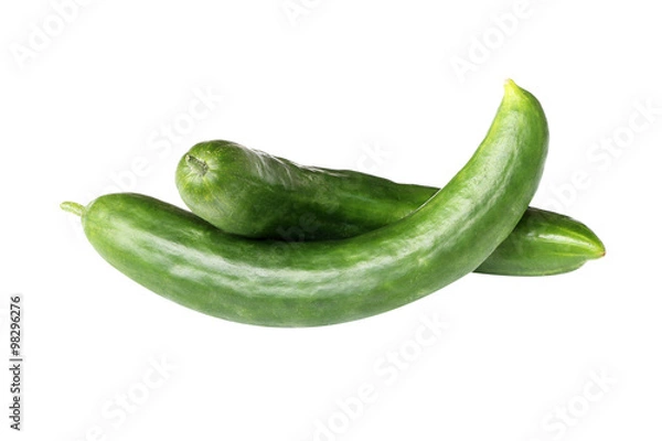 Obraz Imperfect cucumbers Isolated on a white background.