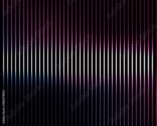 Fototapeta The ribbed texture of the glass with an overlay of light highlights. Metal effect. Vector illustration..