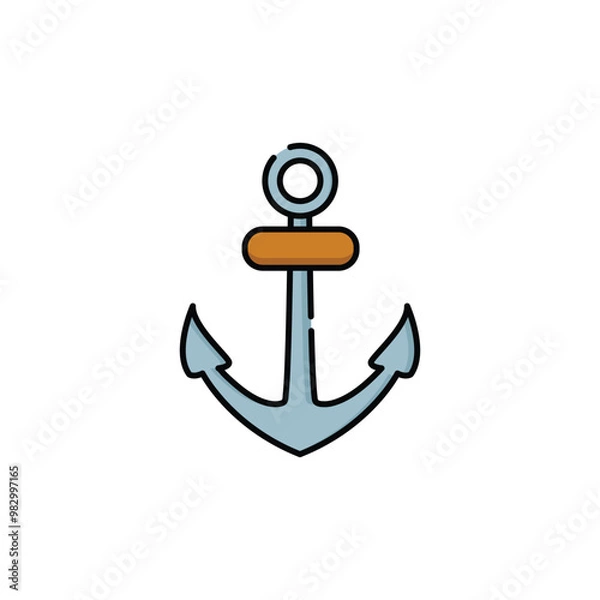 Fototapeta Anchor Icon Vector. Lineal or Linear Color.