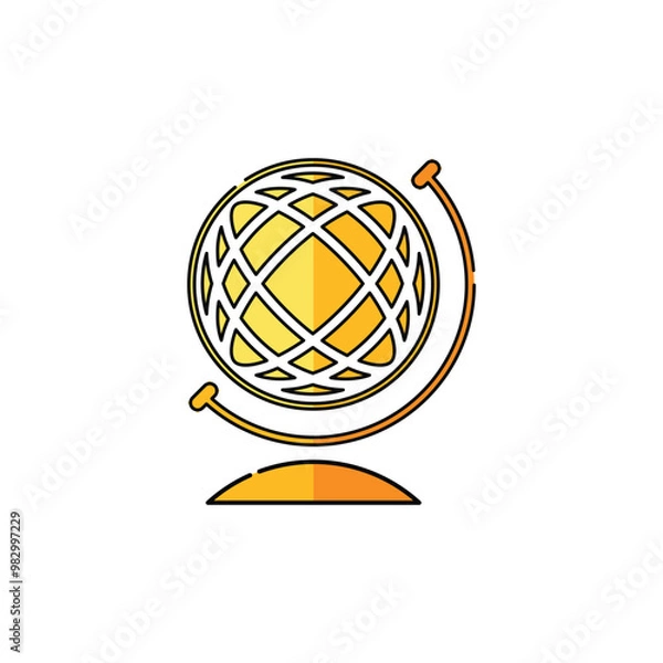 Fototapeta Earth Globe Icon Vector. Lineal or Linear Color.