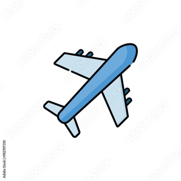 Obraz Plane Icon Vector. Lineal or Linear Color.