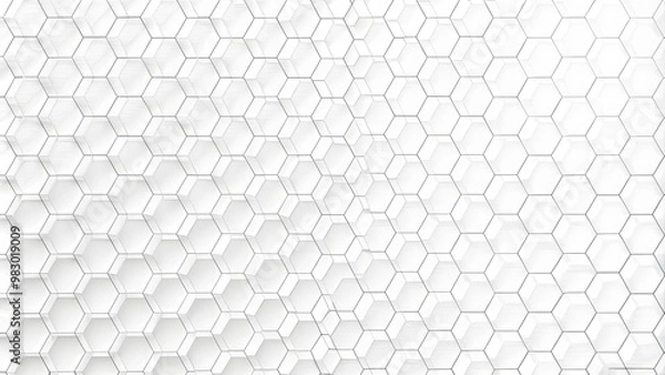 Fototapeta Technology abstract background with hexagons mesh, 3D abstraction of nanotechnology and science, electronics and digital style, Abstract geometric. Trendy white background.