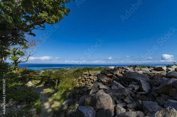 Obraz 石垣と広がる海