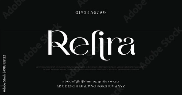 Fototapeta Relira Creative font. Modern abstract digital tech font. Logo creative font, type, technology, movie, digital, music, movie. Fonts and illustration in vector format.