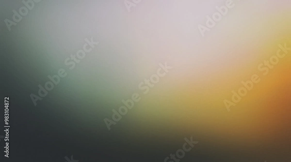 Fototapeta Faded grainy gradient background transitioning from dark gray to warm yellow and orange tones with a vintage effect