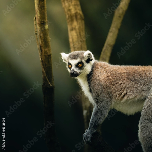 Obraz lemur on a tree