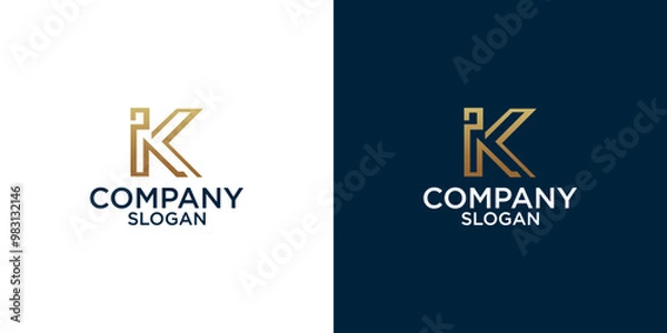 Fototapeta abstract initial k logo vector design