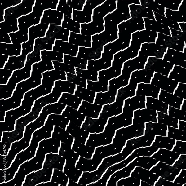 Obraz Warped moiré texture. Vector seamless pattern.