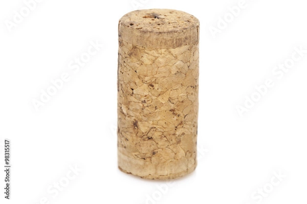 Obraz Champagne cork stopper on white background 