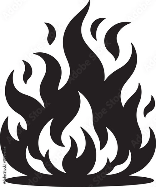 Fototapeta Fire design silhouette vector style with white background