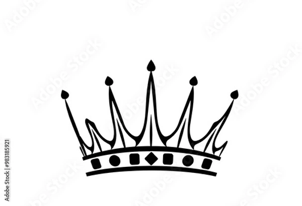 Fototapeta modern minimalist crown design isolated on a clean white background create with ai