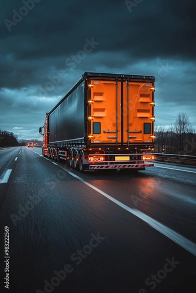 Obraz Driving a large truck on the highway