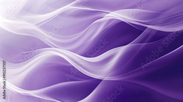 Fototapeta Bold gradient from dark violet to soft lilac, with dynamic white wavy lines flowing across the background, creating an energetic, modern design.